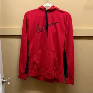 Nike Men's Red and Black Hoodie Sweater
